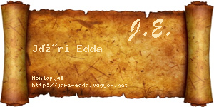 Jári Edda névjegykártya